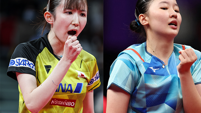 白熱の女子単優勝争い　早田ひなと長﨑美柚がサウスポー対決、15歳張本美和も木原美悠とベスト8で激突【全日本卓球】