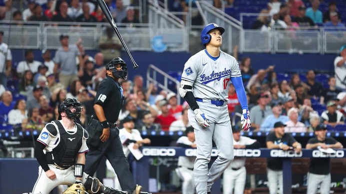【MLB】大谷翔平、劣勢から値千金の2試合連発“175キロ”同点10号アーチ　米メディア興奮の一撃「マイアミの街を支配した」
