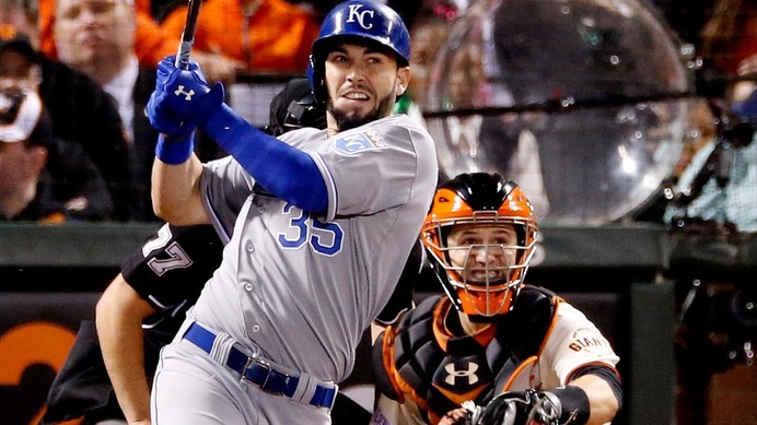 2014年ワールドシリーズ Eric Hosmer（2014年10月24日）（c）Getty Images