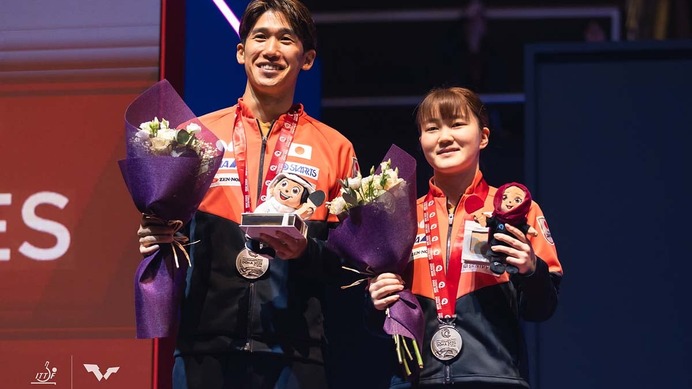 殊勲の銀メダルの“大吉”ペアに集まる称賛の声「驚異的なパフォーマンス」　吉村真晴、大藤沙月が中国撃破で躍動【世界卓球2025】