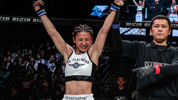 【RIZIN】ケイト・ロータス、韓国代表シン・ユリを制し悲願の初白星　「倒せる選手になって戻ってくる」と笑顔で宣言