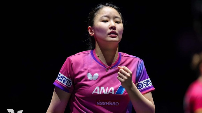 張本美和、WC出場のドイツ選手に3ゲーム奪取で逆転勝利　次戦でエジプト新星と対戦　長﨑美柚は“日韓対決”制す【シンガポールスマッシュ】