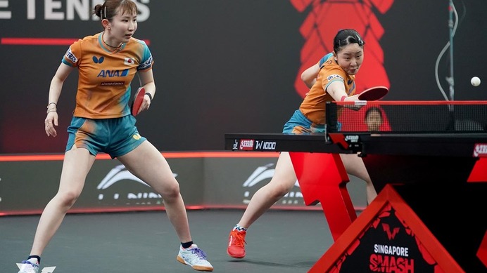 張本美和＆早田ひなの中国撃破に現地メディア賛辞「優勝の可能性」　初V王手の“みわひな”ペアは「経験豊富でトップクラス」【シンガポールスマッシュ】