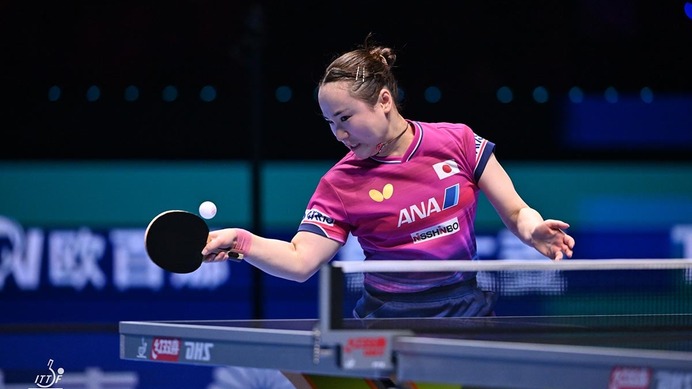 伊藤美誠、ルーマニアの36歳サウスポーに圧巻ストレート　2大会連続メダルへ、快勝で決勝トーナメント進出【ITTF男女ワールドカップ】
