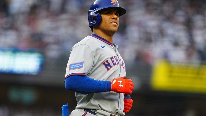 【MLB】メッツに衝撃、主砲ソトが走塁中に“右ふくらはぎ負傷”で途中交代　軽快に二塁ベースを回るも……顔をしかめて減速