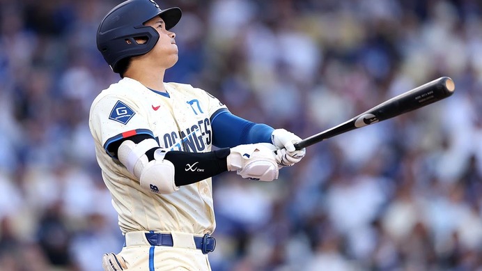 【MLB】大谷翔平、“168キロ先頭打者弾”に本拠地熱狂　公式記者も大興奮、連続試合出塁はドジャース史上5位の「45」に更新
