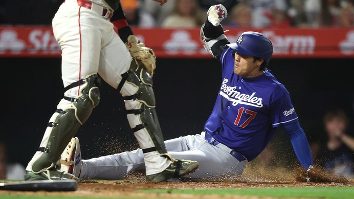 【MLB】大谷翔平、自身初“ランニングHR未遂”に現地記者が注目「リトルリーグ本塁打」　ビデオ判定の末に適時三塁打に