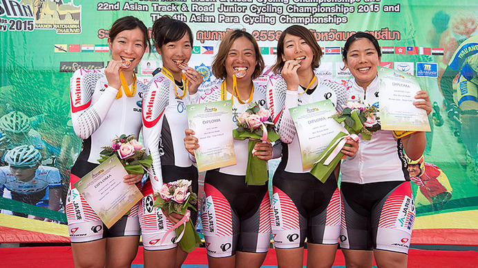 アジア選手権の女子エリートチームパーシュートで日本は3位