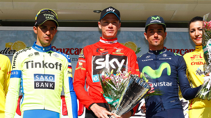 2015年アンダルシア一周第5ステージ、クリストファー・フルーム（チームスカイ）が総合優勝、アルベルト・コンタドール（ティンコフ・サクソ）が総合2位