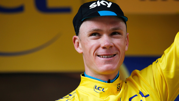 ツール・ド・フランス第9ステージ、クリストファー・フルームがマイヨジョーヌを守る（2015年7月12日）
