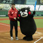 岩隈久志とくまモンが始球式で対決！草野球大会「キット、ずっと杯」