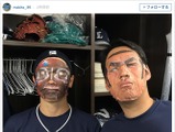 西武・牧田和久、チームメートのフェイスマスク姿を公開…一体誰？ 画像