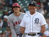 【MLB】4出塁の大谷翔平、三冠王カブレラの“イタズラ”に満面の笑顔　相手チームSNSは「ごめん、ショウヘイ」 画像