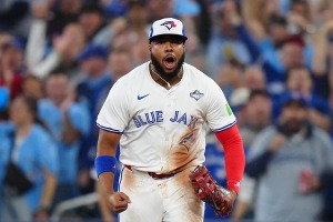 【MLB】ド軍の反撃阻んだブルージェイズの“美技2連発”　ゲレーロJr.が会心ガッツポーズ、シャーザーが満塁ピンチも1点に凌ぐ 画像