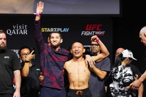 【UFC】堀口恭司、フェースオフで破顔した理由とは？　計量後は“勝負飯”焼肉でリカバリーも万全か「やったります」 画像