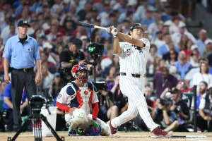 【MLB】「すげえ緊張しました」村上宗隆、ホームランダービー1回戦は9本塁打　暫定3位で準決勝進出なるか 画像
