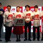 JTB新ブランド「JTB SPORTS」のイメージキャラクターに就任した武井咲、高田延彦、ナオト・インティライミ、JTBスポーツに所属する松平健太選手（卓球）、小池岳太選手（パラリンピックアルペンスキー）ら