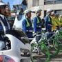 警視庁「BEEMS」、4警察署と自転車の安全な乗り方を訴える（足立区）