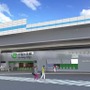 改良計画に基づく千駄ヶ谷駅の外観イメージ。