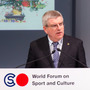 スポーツ・文化・ワールド・フォーラムで基調講演を行ったIOCのトーマス・バッハ会長（2016年10月20日）