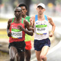 リオデジャネイロ五輪男子マラソンでゲーレン・ラップ（右）が3位に（2016年8月21日）