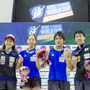 ボルダリングW杯八王子大会で日本代表4名が表彰台へ。左から女子3位の野中生萌、女子2位の野口啓代、男子2位の楢崎智亜、男子3位の渡部桂太（2017年5月7日）