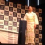 浅田真央さんが6月19日、都内で開催された「エアウィーヴ発売10周年記念パーティー」に花柄の着物姿で出席した。