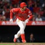 8回に3安打目となる中前安打を放ったエンゼルス・大谷翔平【写真：Getty Images】