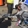 陸上競技用車いすを使ったパラ競技体験会が「東京都 ランナー応援イベント」で開催