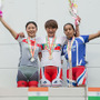　第33回アジア自転車競技選手権、第20回アジア・ジュニア自転車競技選手権がインドのニューデリーで3月15日にロード種目3日目の競技が行われ、女子ジュニアロードレース（71km）で坂口聖香（パナソニックレディース）が1分39秒遅れの2位になった。