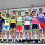 2015年シルキュイ・シクリスト・サルト第5ステージ、総合優勝のラムナス・ナバルダスカス（キャノンデール・ガーミン）、ステージ優勝のナセル・ブアニ（コフィディス）ら