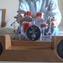 紙工作でドラムを作る！音が鳴り、フットペダルも連動…ニコニコ動画