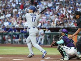 【MLB】大谷翔平、中堅フェンス直撃大飛球の“174キロ”二塁打でチャンスメーク　フリーマンの犠飛で先制点