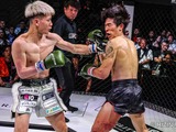 【RIZIN】“日韓対抗戦”の第1試合で、韓国キック界のプリンスの脚が“赤紫色”に……ローで攻めた井上聖矢がデビュー戦初白星！