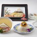 写真左から：富士山茶碗蒸し、高原野菜を使った富士山前菜、富士山デザート