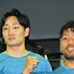 「NIKE TRAINING UNIVERSITY」に登壇したバスケットボール日本代表・田中大貴選手とラグビー日本代表・堀江翔太選手（2017年6月29日）