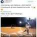 MLB公式サイトのスペイン語版ツイッターが公開した金髪女性のスイングが話題に(写真はスクリーンショット)