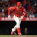 8回に3安打目となる中前安打を放ったエンゼルス・大谷翔平【写真：Getty Images】