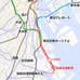 JR東日本の構想している羽田空港アクセス線のルート。東海道本線貨物支線を活用する。