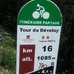 アルプスの峠にはサイクリストのための情報が1kmごとに設置されている